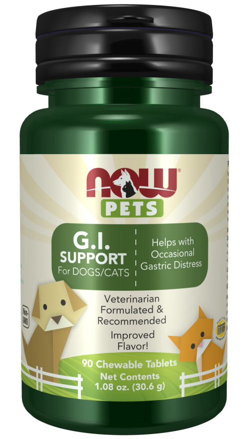 NOW Pets G.I. Support Chewable Tablets for Dogs & Cats