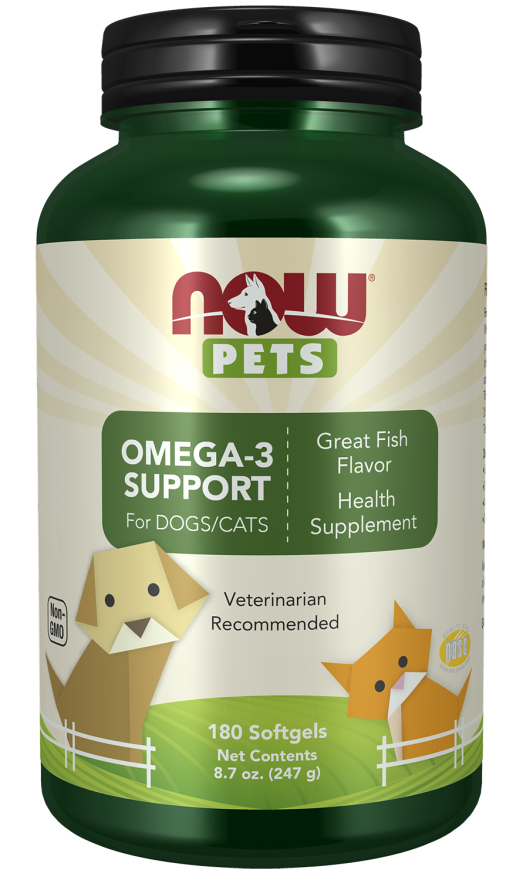 NOW Foods Omega-3 Support 180 Softgels for Dogs & Cats