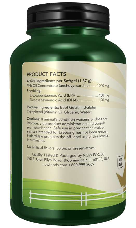 NOW Foods Omega-3 Support 180 Softgels for Dogs & Cats - Image 3