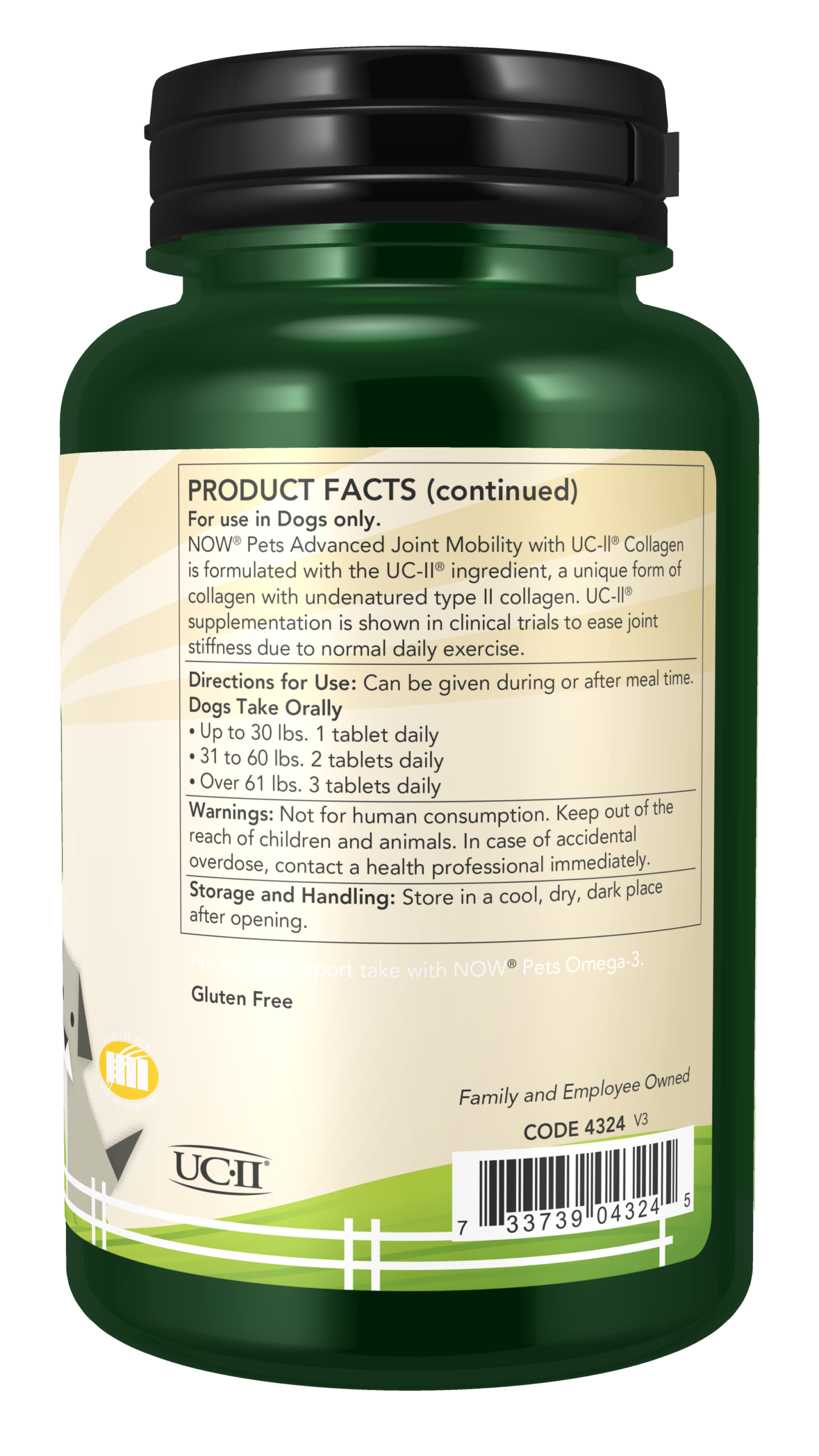 NOW Pets UC-II® Collagen Advanced Joint Mobility Chewable Tablets for Dogs - Image 2