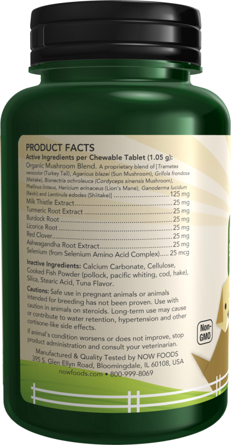 NOW Foods Immune Support 90 Chewable Tablets for Dogs & Cats - Image 3